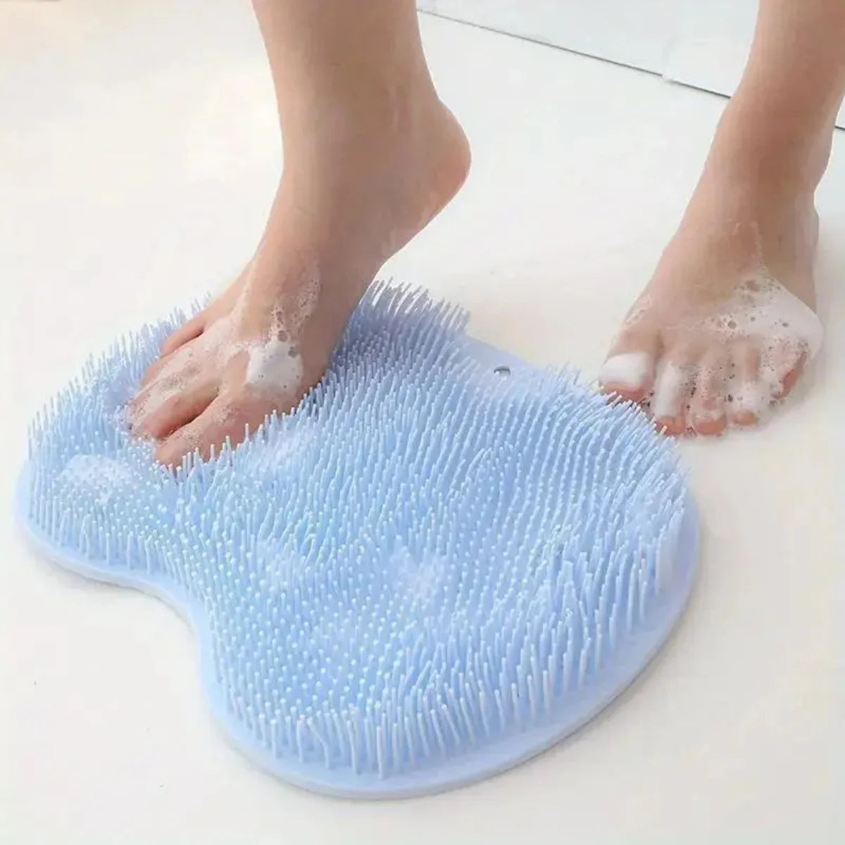 Silicone Foot Scrubber Mat, Non-Slip Shower Foot Cleaner Massager with Suction Cups