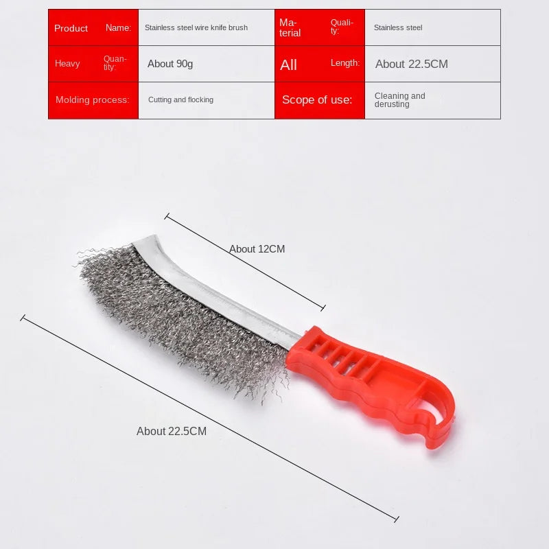 Multi-function Tool Wire Brush Copper Plated (Stainless Steel Brush, 1PCS) Long Handle Kitchen Grill Special Plate Rust Removal