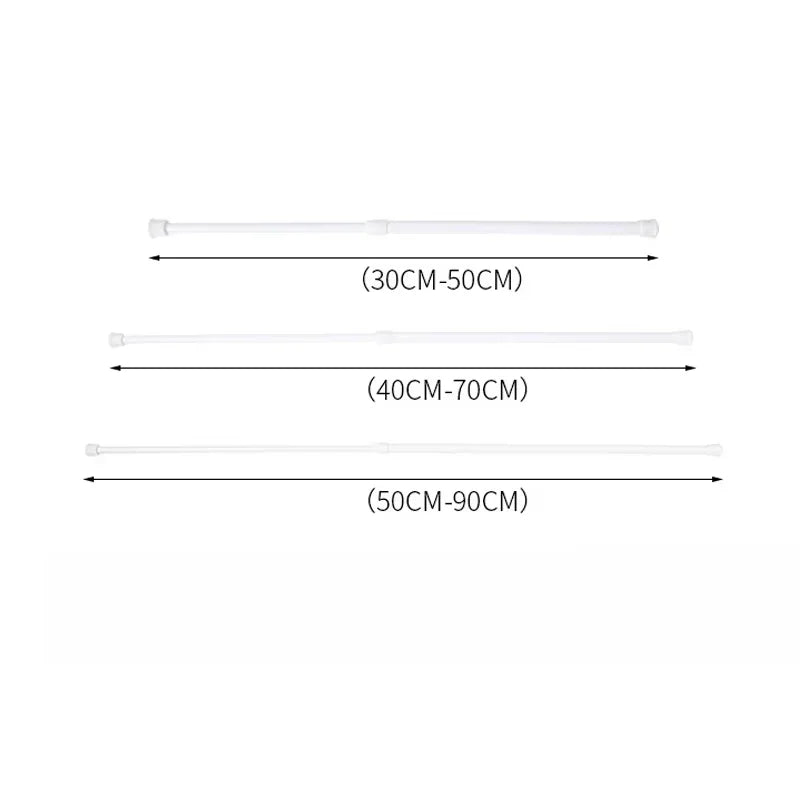30-90CM Multi Purpose Spring Loaded Extendable Telescopic Curtain Pole Tension Rail Net Voile Pole Net Rods Curtain Telescopic