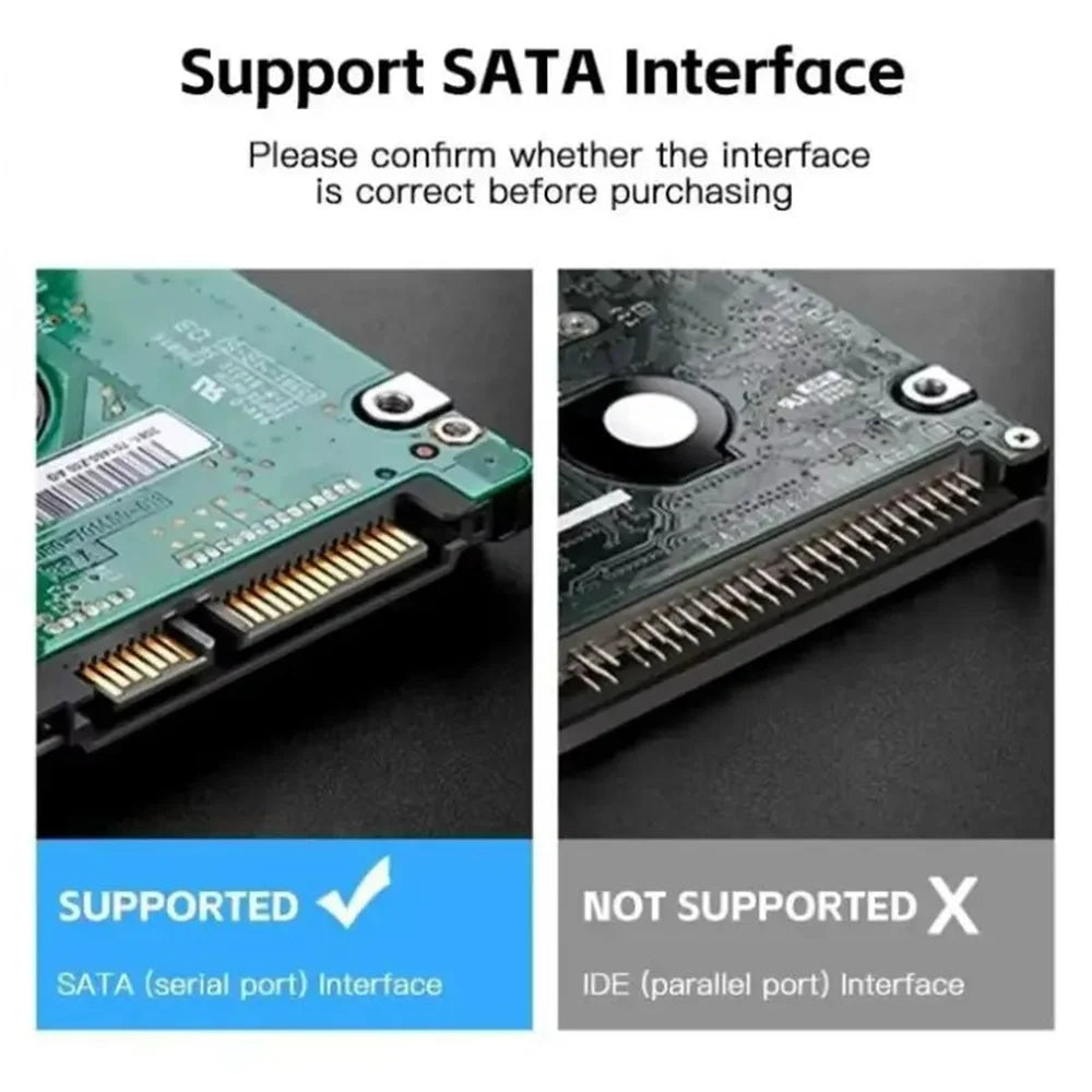 For 2.5 inch Hard Drive HDD/SSD Data Transfer SATA to USB 3.0 Adapter Cable, External Hard Drive Converter Support UASP (Black)