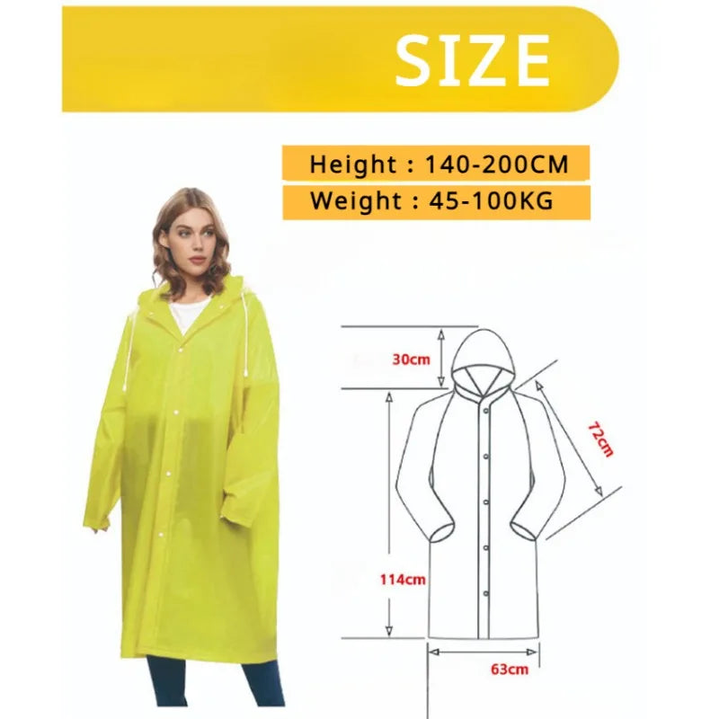 Disposable Adults Reusable Raincoats,Waterproof Rain Ponchos,Adults-Reusable Emergency Raincoats with Hoodand Drawstring