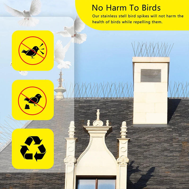 Bird Repellent Spikes Anti Against Birds and Pigeons Hooligans Deterrent Scarecaper Goods Scare Outside Repeller Balconies Pest