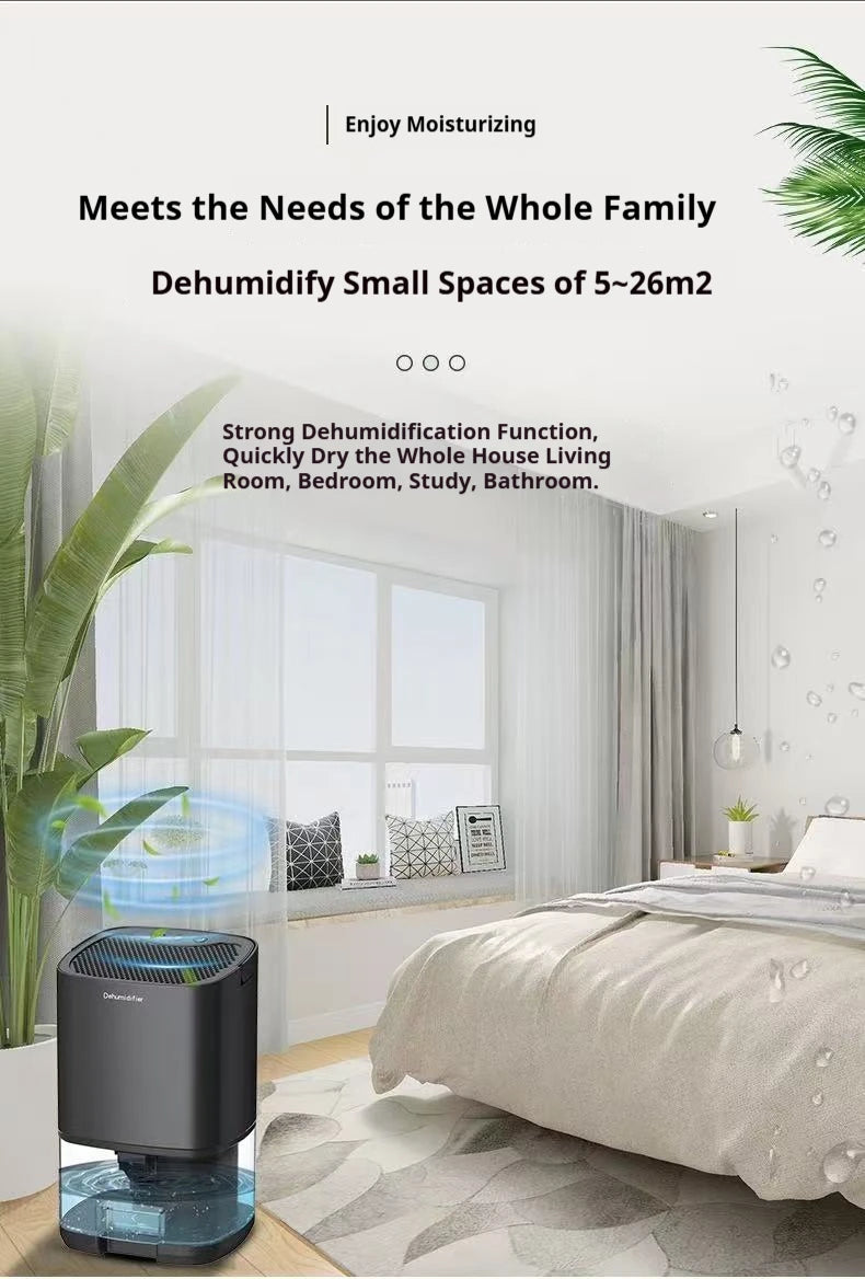 Homefish Portable Mute Air Dehumidifier Moisture Absorber Home Bedroom Office Kitchen Air Dryer Deodorizer Machine EU/US Plug