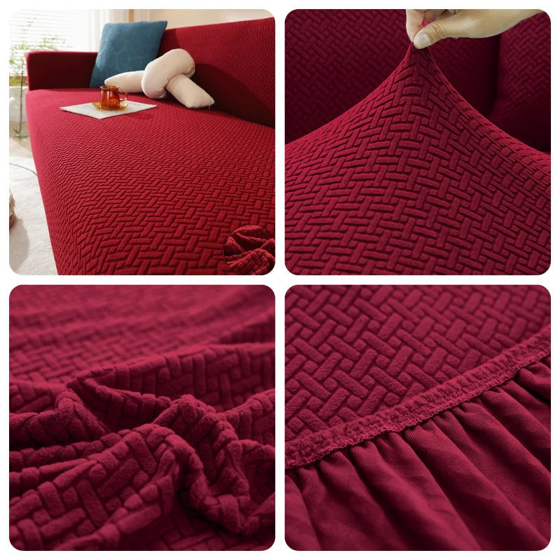 Housse de canapé élastique en Jacquard pour salon, protection de fauteuil en polaire extensible, canapé en forme de L