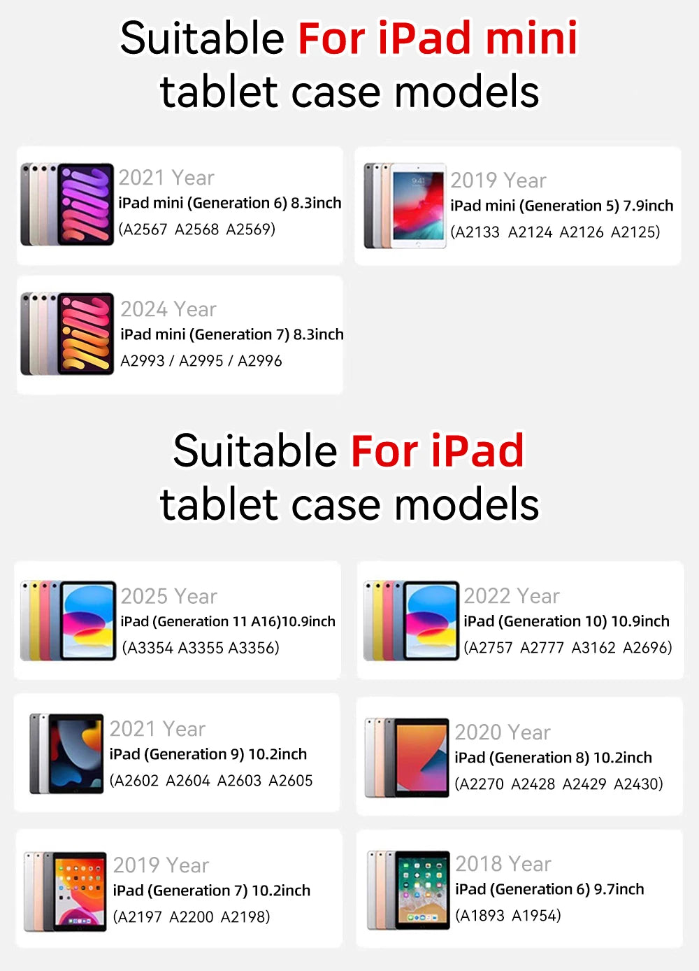 For iPad 10th Gen Case 3 fold Fall prevention Cover for Air 4 5 6 10.9in 11in 13in For Air 2 9.7 Pro 11 12.9 13 Mini 6 7 Case