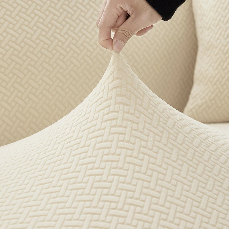 Housse de canapé élastique en Jacquard pour salon, protection de fauteuil en polaire extensible, canapé en forme de L