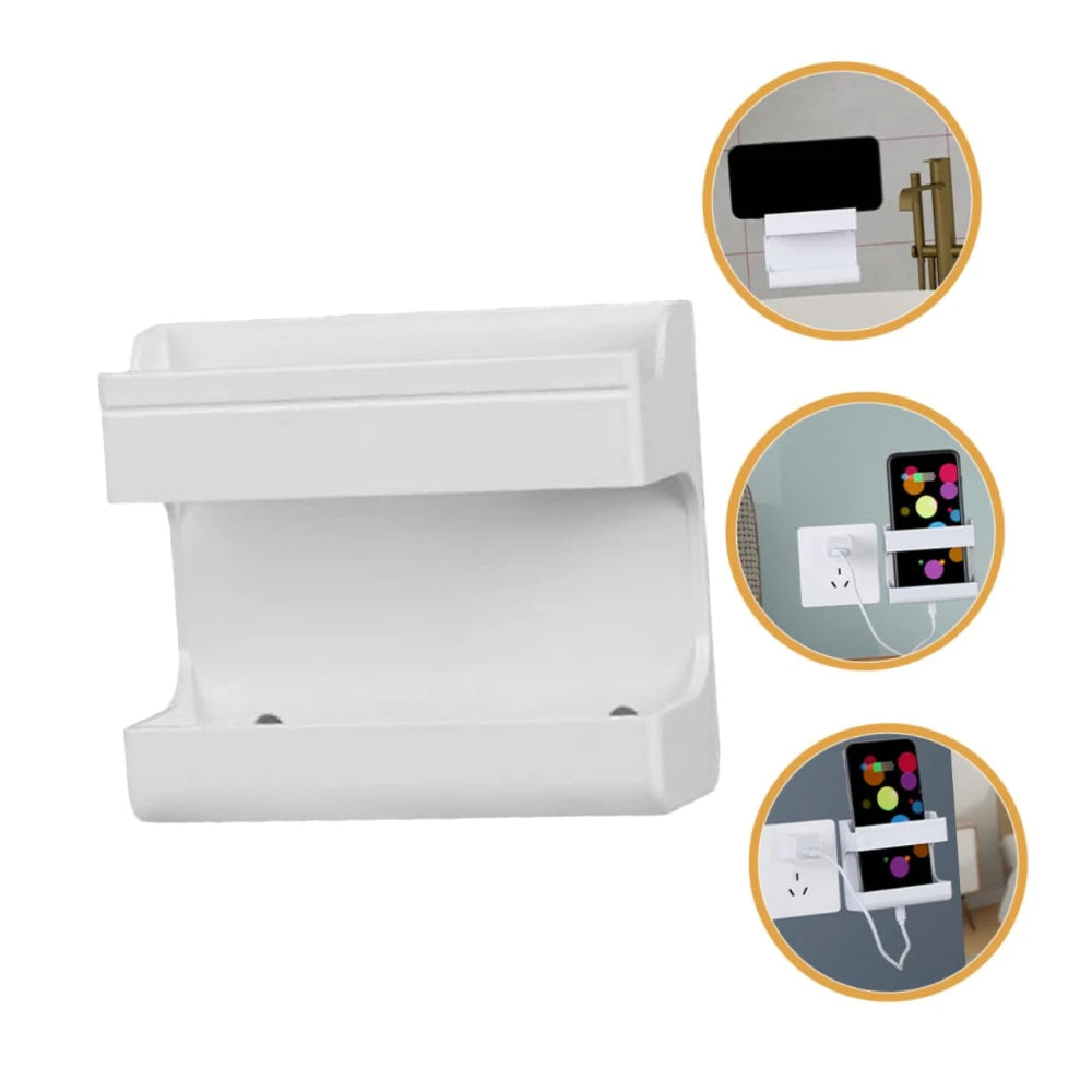 Remote Control Holder Punch-free Wall Mount Organizer for Mobile Phone Charging Living Room Storage Box