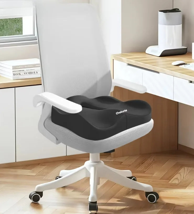 1pc Memory Foam Seat Cushion - 3D Ergonomic Support| Light Green Grey Black Washable Polyester Car Office Essentials
