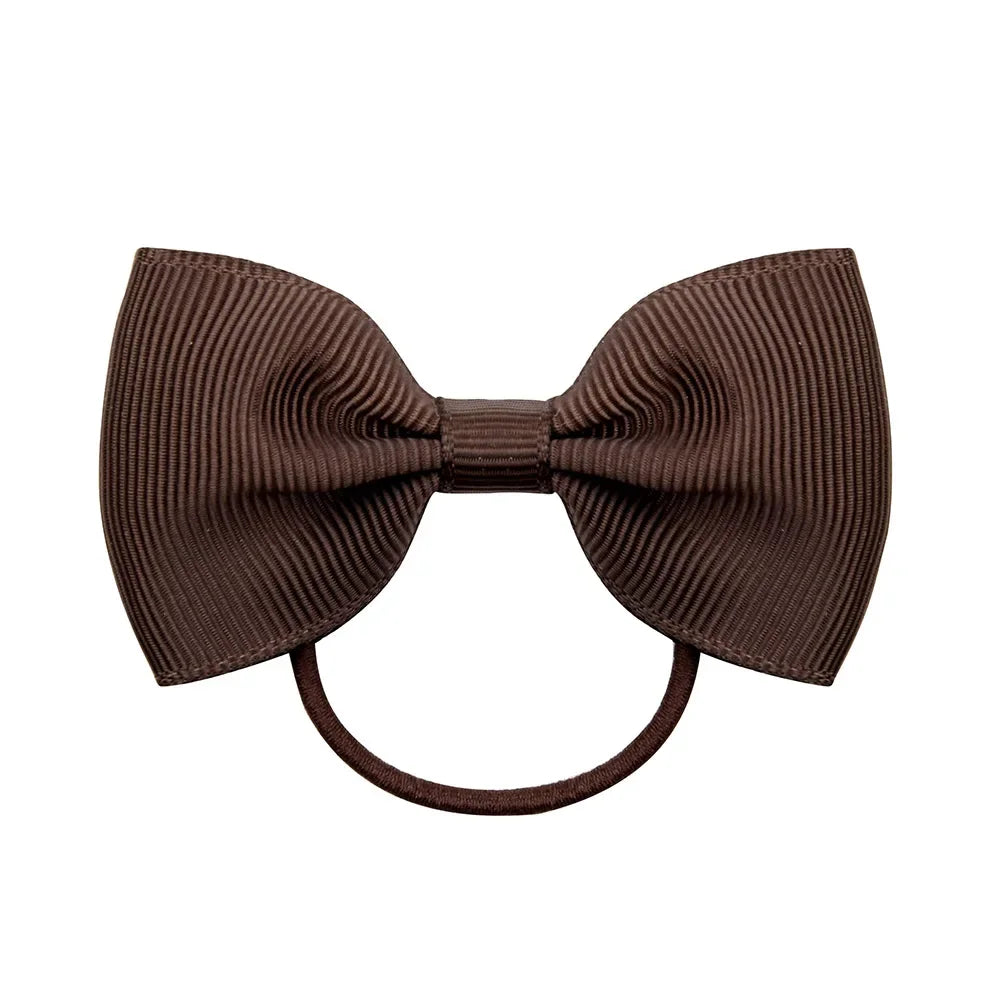 2.75 Inch Small Ribbon Bows With Elastic Hair Bands For Kids Girls Ponytail Solid Color Bowknot Hair Ropes Ties Hair Accessories