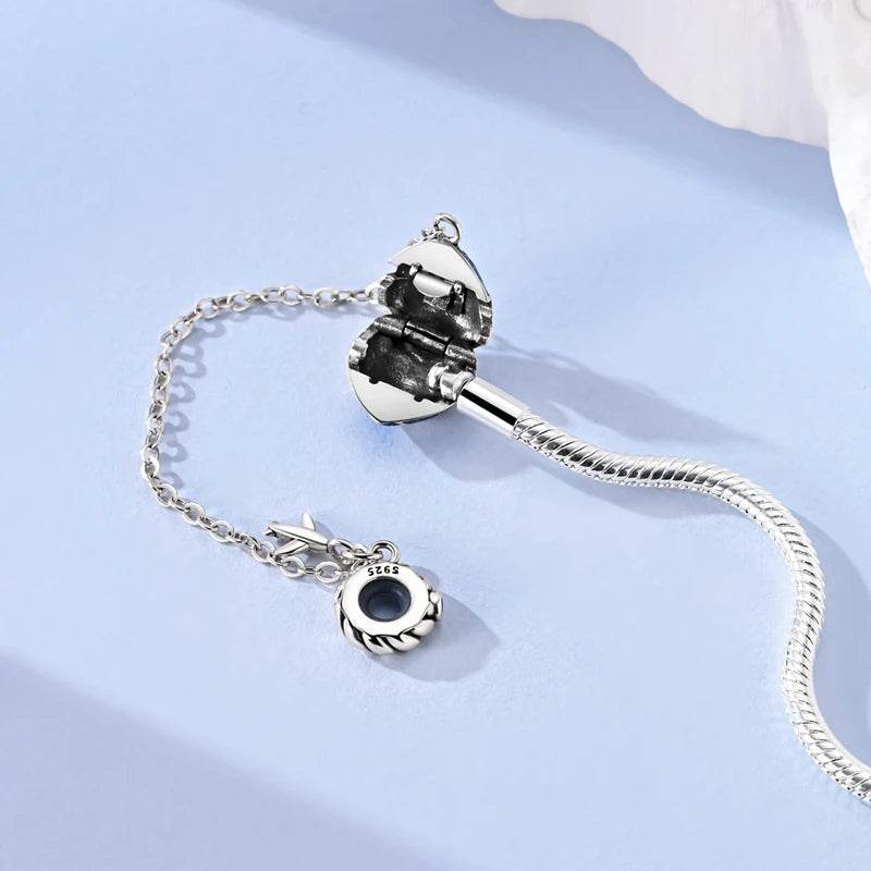 New 925 Sterling Silver Heart Shaped Zircon Snake Bone Bracelet For Women Fashion Birthday Jewelry Gift