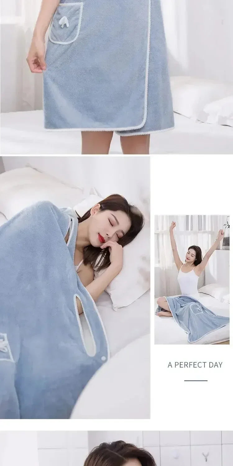 Womens Bath Towels Girls Wearable 90*130Cm Fast Drying Bathing Beach Spa Bathrobes Wash Clothing, Shower Bath And Gym Towel