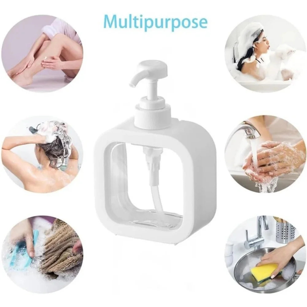 500/300mL Large Capacity Transparent Soap Lotion Dispenser Bottle Press Pump Plastic Hand Sanitizer For Kitchen Bathroom Travel