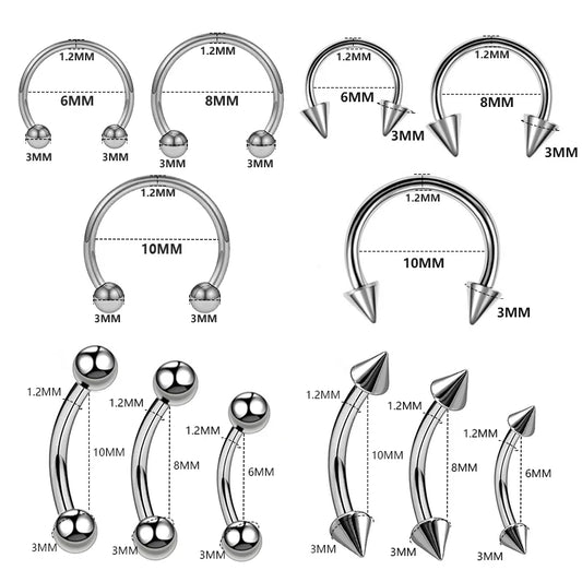 1PC metal Horseshoe Fake Nose Ring C Clip Septum Lip stainless steel Real Piercing Nose Rings Hoop For Women Men Jewelry