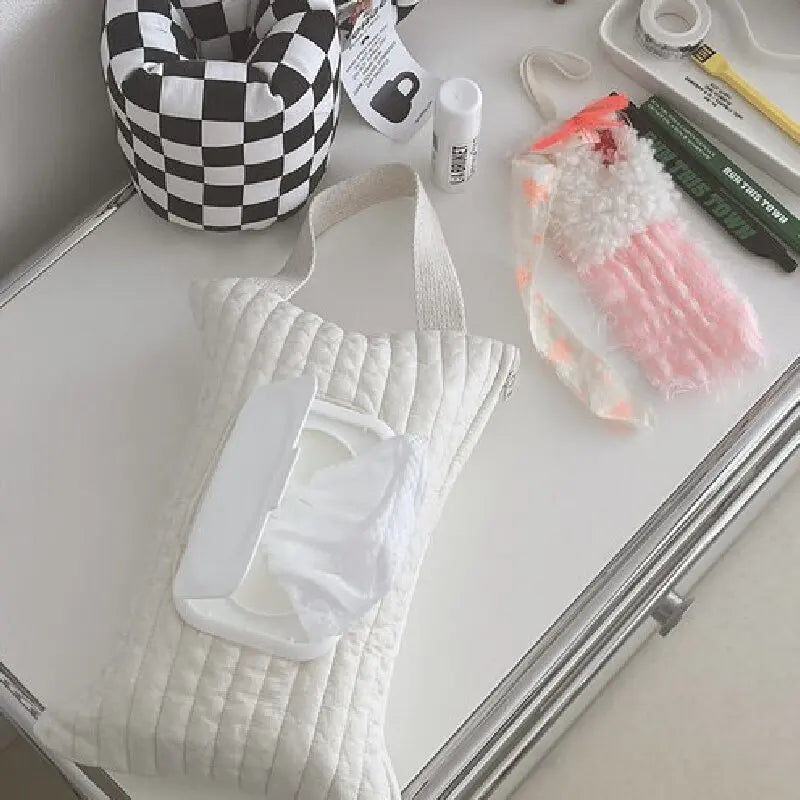 Portable Baby Tissue Box Wet Wipes Case Flip Cover Car Stroller Hanging Bag Paper Holder Storage Removable Napkin Storage Box