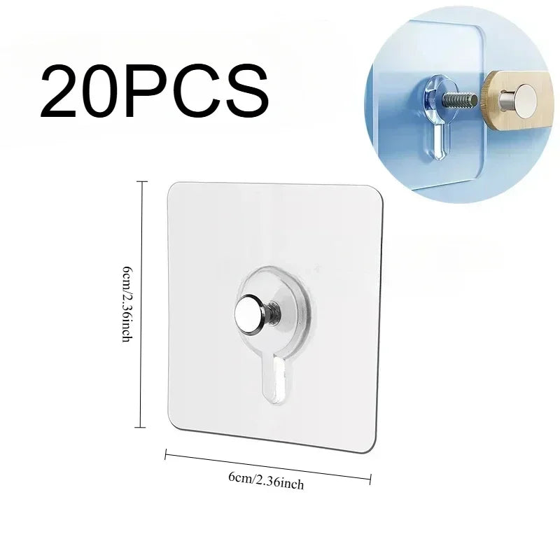 50/10pcs Self-adhesive Wall Hooks for Photo Frame Clock Strong Adhesive Transparent Nails Wall Hook Hangers Hanging Nail Holders
