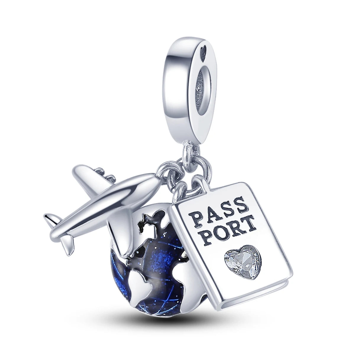 Travel Charm 925 Silver Plane Paris Tower Pendant Fit Bracelet Beads Making Woman Fashion Jewelry