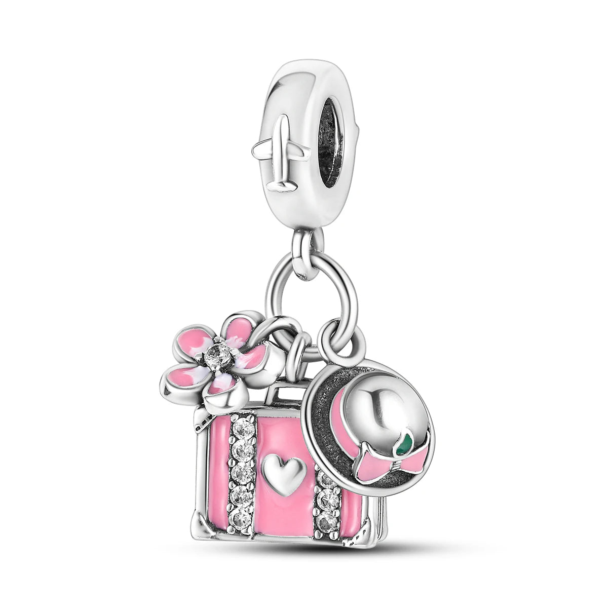 Travel Charm 925 Silver Plane Paris Tower Pendant Fit Bracelet Beads Making Woman Fashion Jewelry