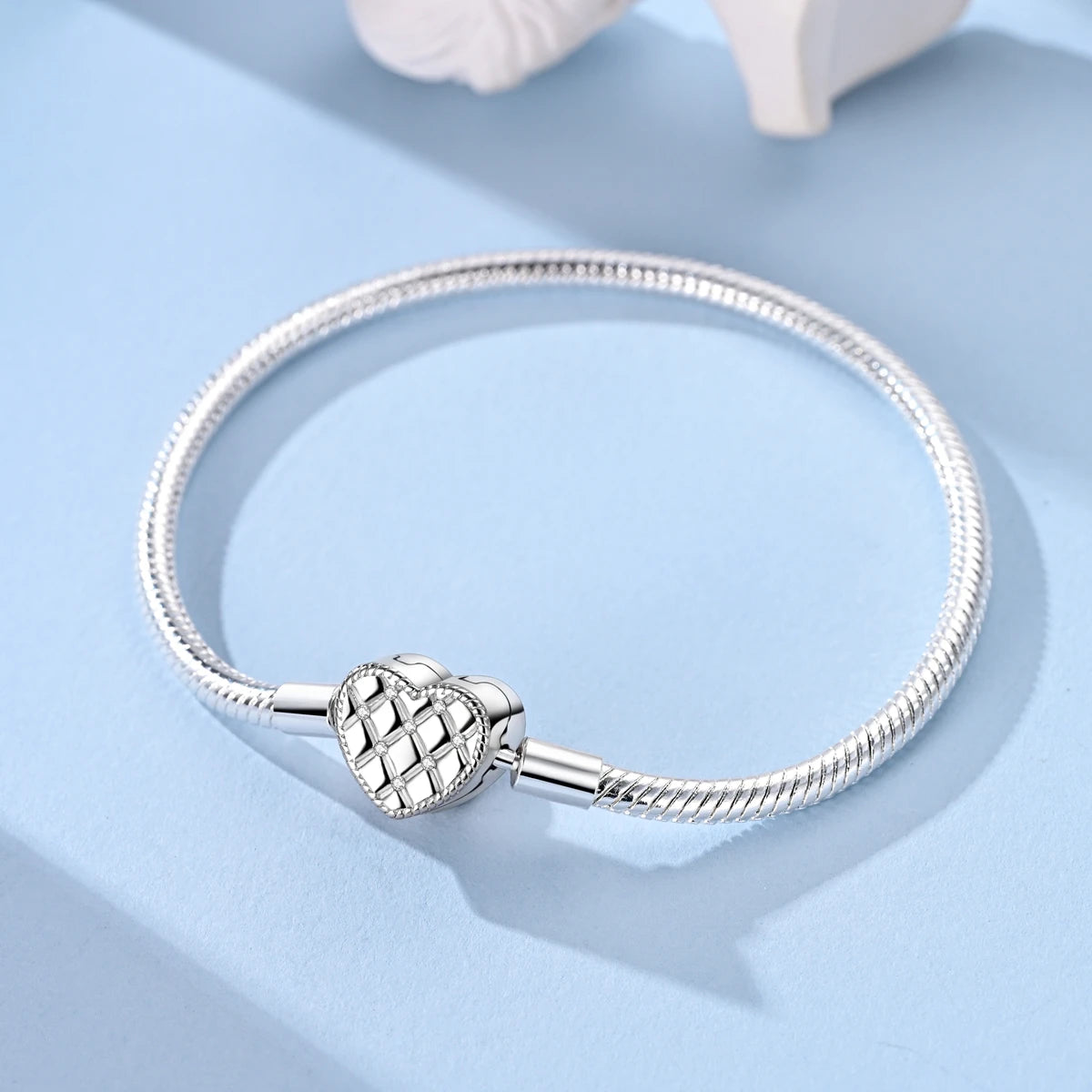 New 925 Sterling Silver Heart Shaped Zircon Snake Bone Bracelet For Women Fashion Birthday Jewelry Gift