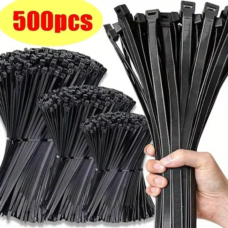 Nylon Cable Ties Adjustable Self-locking Cord Ties Straps Fastening Loop Reusable Plastic Wire Ties For Home Office