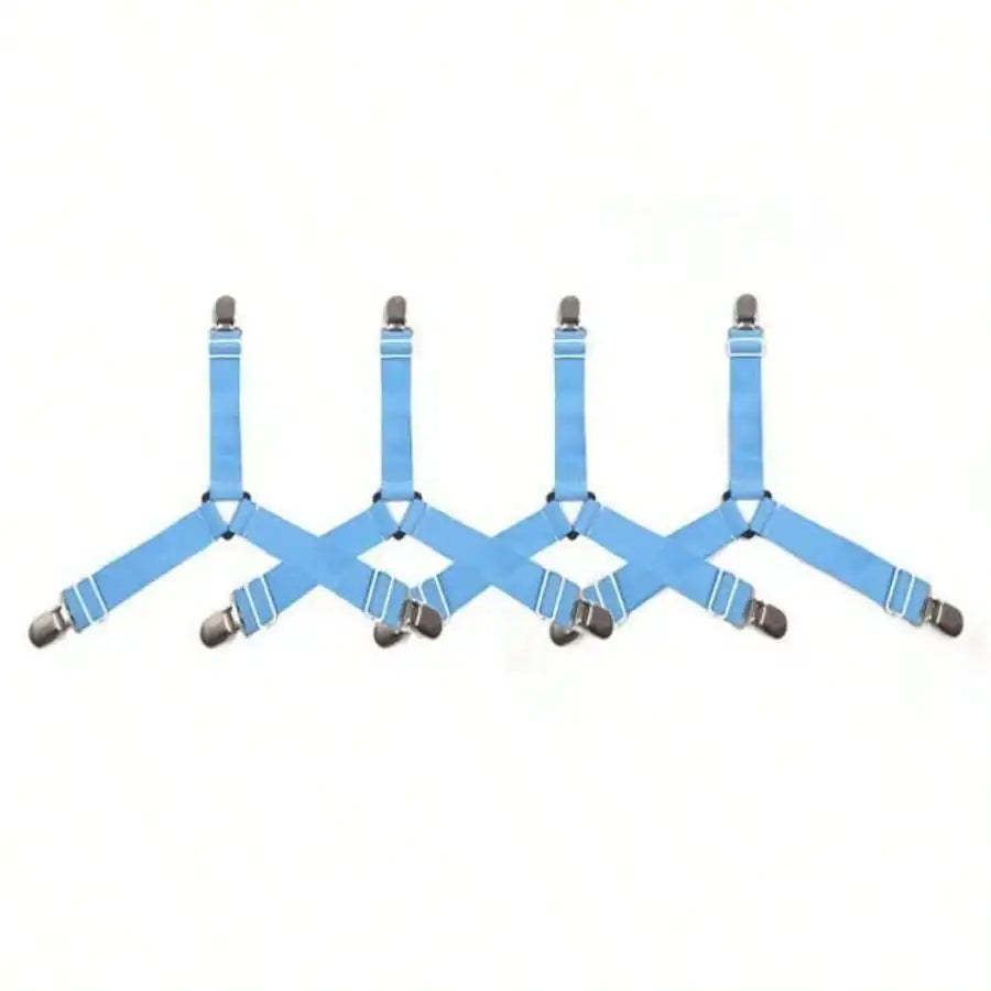 4pcs Triangle Household Bed Sheet Fixers, Adjustable Elastic Sofa BedSheet Fixing Clips, Tablecloth Fixing Belt, Anti-Running Anti-Slip SheetBuckles