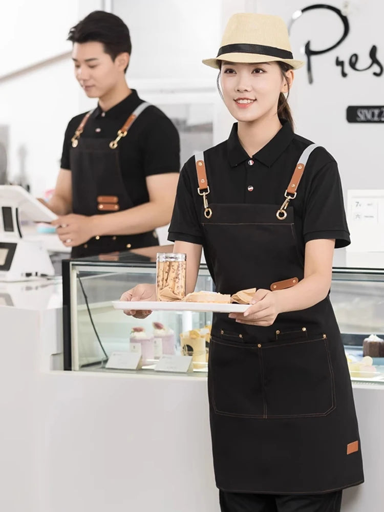 Home Canvas Apron Custom Catering Milk Tea Shop Flower Shop Supermarket Cake Shop Special Work Clothes