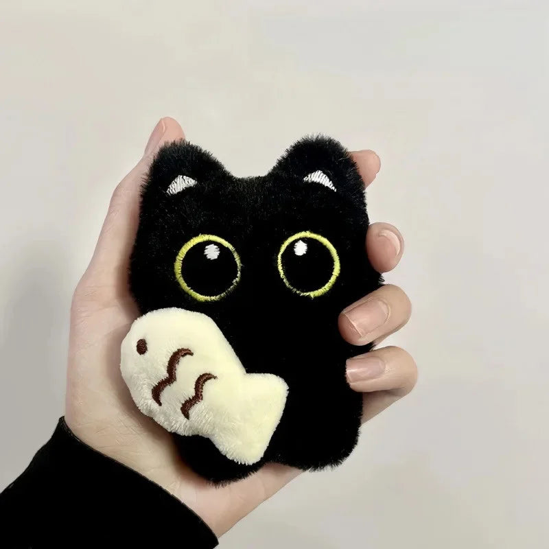 Dark Shadow Cat, For Lonely Bags, Soft Velvet Fur, Plush Key Chain Ring