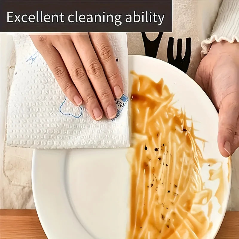 1 roll (400 sheets), lazy cloth, disposable kitchen tissue, washable dry and wet dual-use towel, dishcloth, non stick oil cloth,