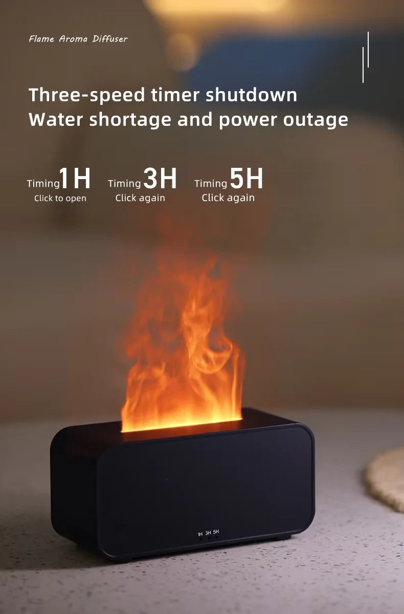 Air Aroma Humidifier Diffuser Essential Oils Humidifiers Mini Flame Automatic Fragrance Diffuser Home Humidifier With LED Light