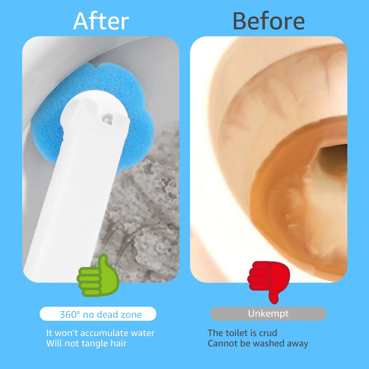 18/36Pcs Toilet Brush With Disposable Replacement Head Kits Upgrade Long Handle Bathroom Cleaning Brush For Home Wc Accessories