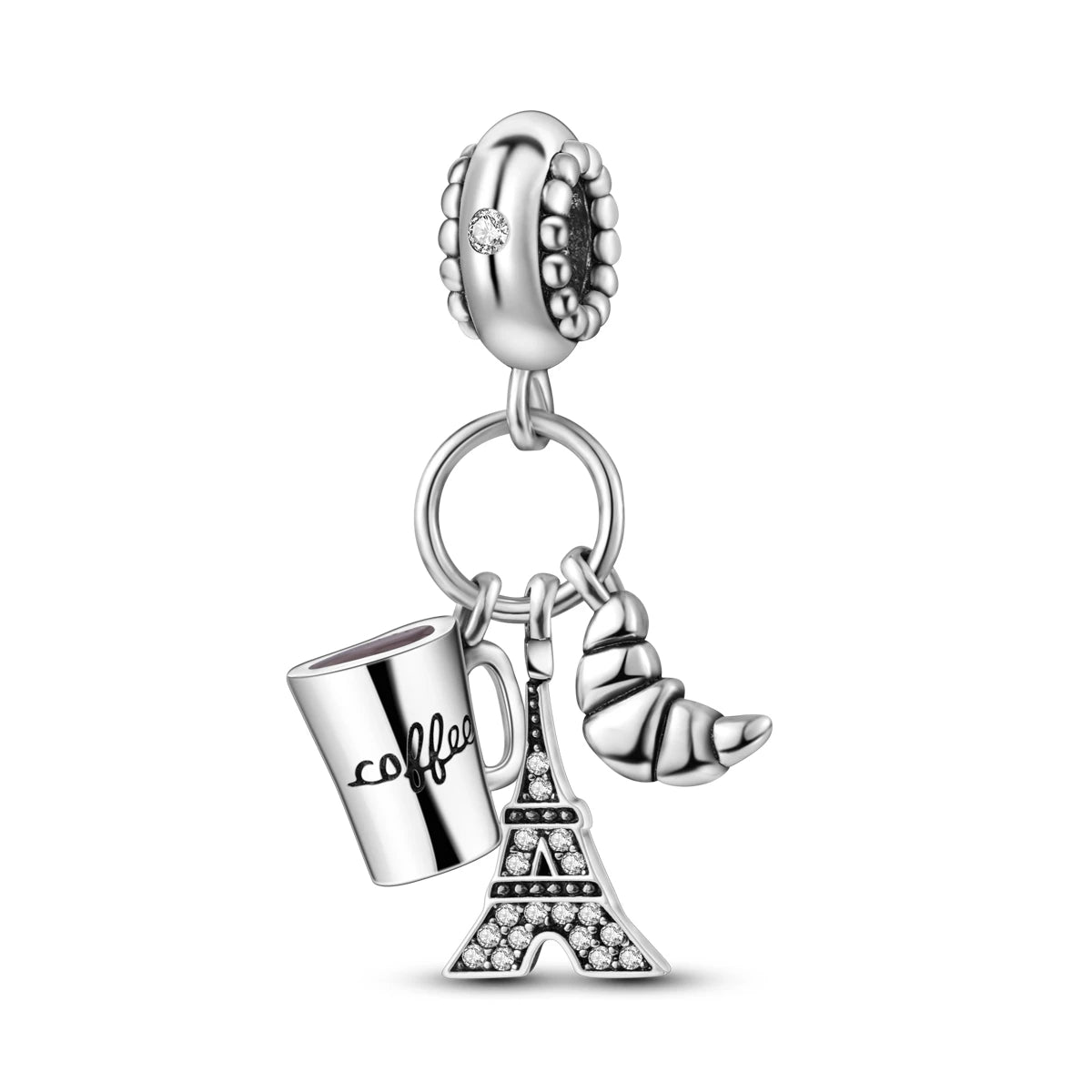 Travel Charm 925 Silver Plane Paris Tower Pendant Fit Bracelet Beads Making Woman Fashion Jewelry
