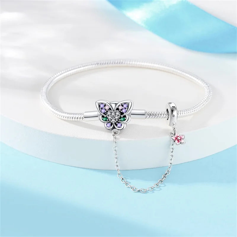 New 925 Sterling Silver Heart Shaped Zircon Snake Bone Bracelet For Women Fashion Birthday Jewelry Gift