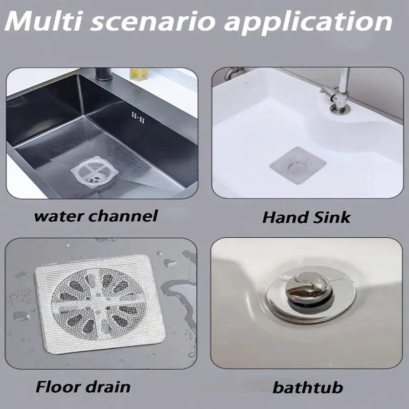 5-20Pcs Disposable Floor Drain Sticker Shower Drain Hair Catcher Cover Sink Strainers Hair Filters Bathtub Mesh Filter Sticker