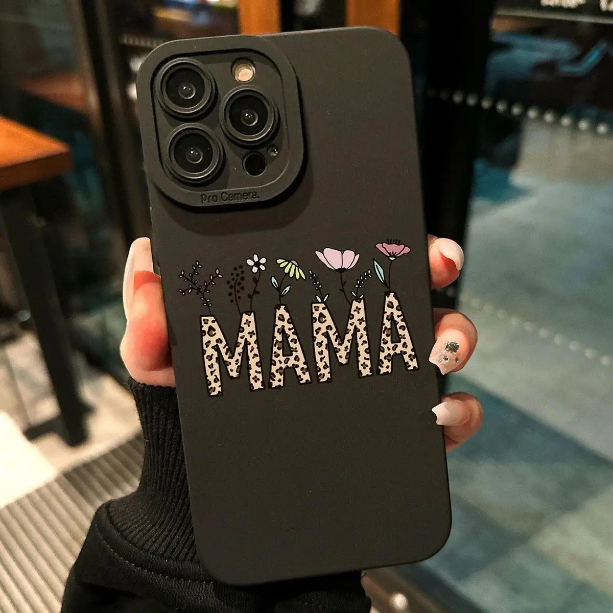 Fall Leopard-print Letter MAMA Pattern Phone Case, Anti-drop Cellphone Protective Case for IPhone 16 Pro Max 15 Pro 14Plus 13 12