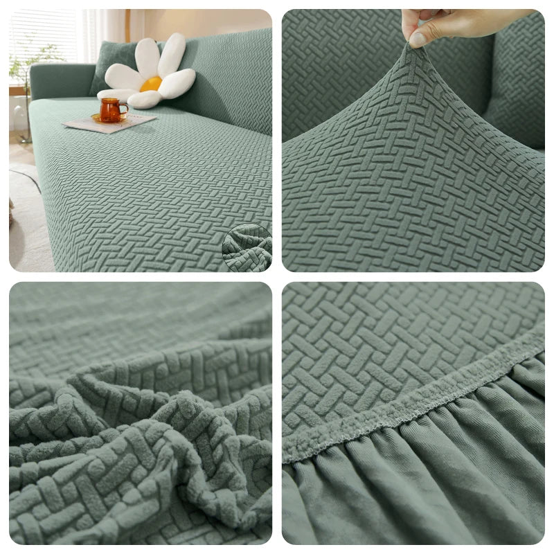 Housse de canapé élastique en Jacquard pour salon, protection de fauteuil en polaire extensible, canapé en forme de L