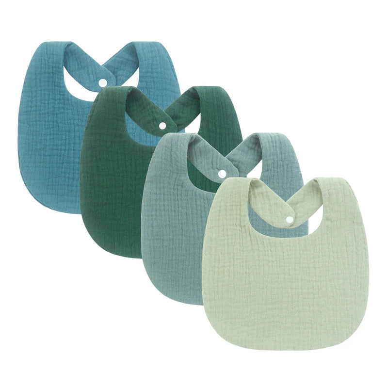 4Pcs Muslin Baby Bibs Burp Clothes Soft Cotton Kids Apron Infant Saliva Towels Toddler Accessories Baby Bibs Set Newborn Gift