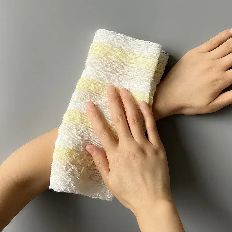 Ultra-Long Exfoliating Back Towel Antibacterial with Silver Ions Multifunctional Shower Bath Towel for Rich Foam
