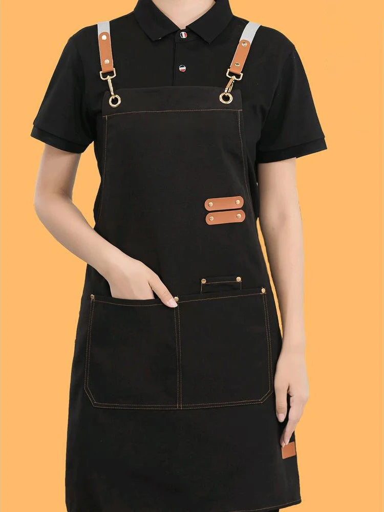 Home Canvas Apron Custom Catering Milk Tea Shop Flower Shop Supermarket Cake Shop Special Work Clothes