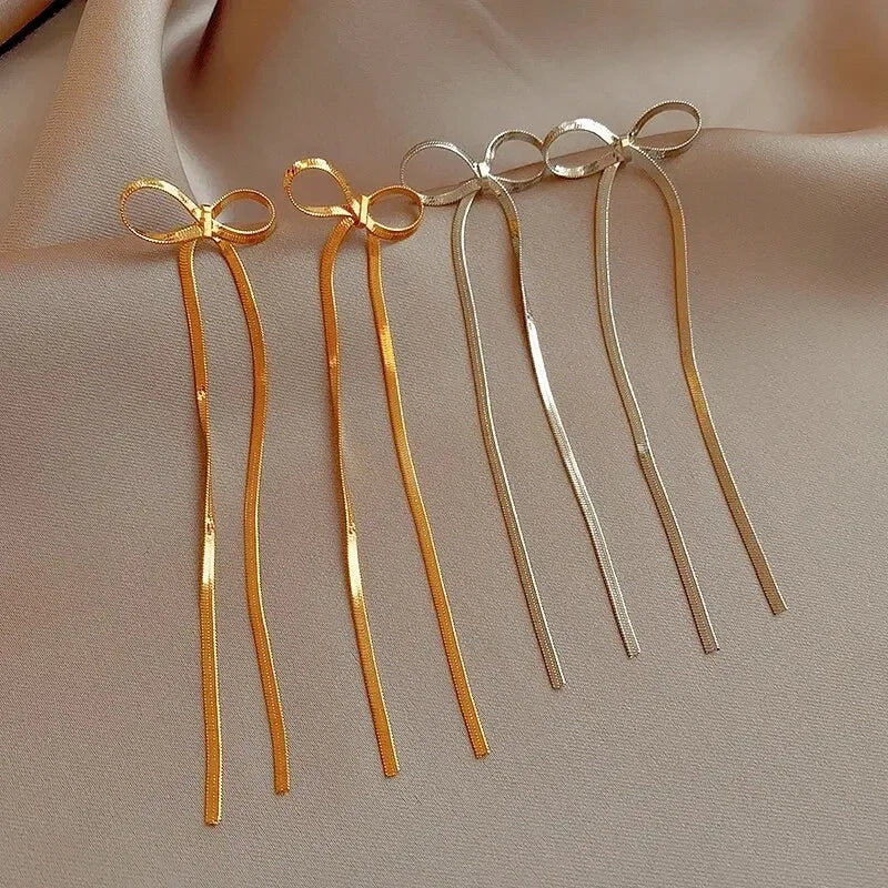 Long Tassel Rhinestones Chains Ear Line Drop Earrings for Women Gold Color Delicate Dangle Earring Hanging Charm Fashion Jewelry