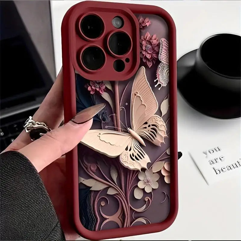 For IPhone 16 Pro Max 15 Pro 14Plus 13 12 11 Butterfly Pattern Phone Cases, Cell Phone Case for Apple Smartphone Compatible with