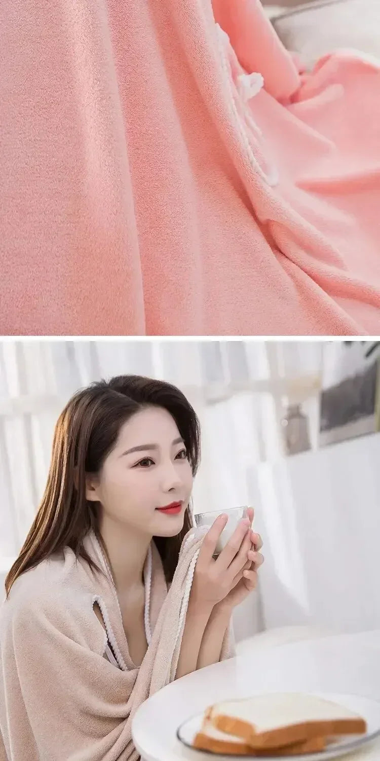 Womens Bath Towels Girls Wearable 90*130Cm Fast Drying Bathing Beach Spa Bathrobes Wash Clothing, Shower Bath And Gym Towel
