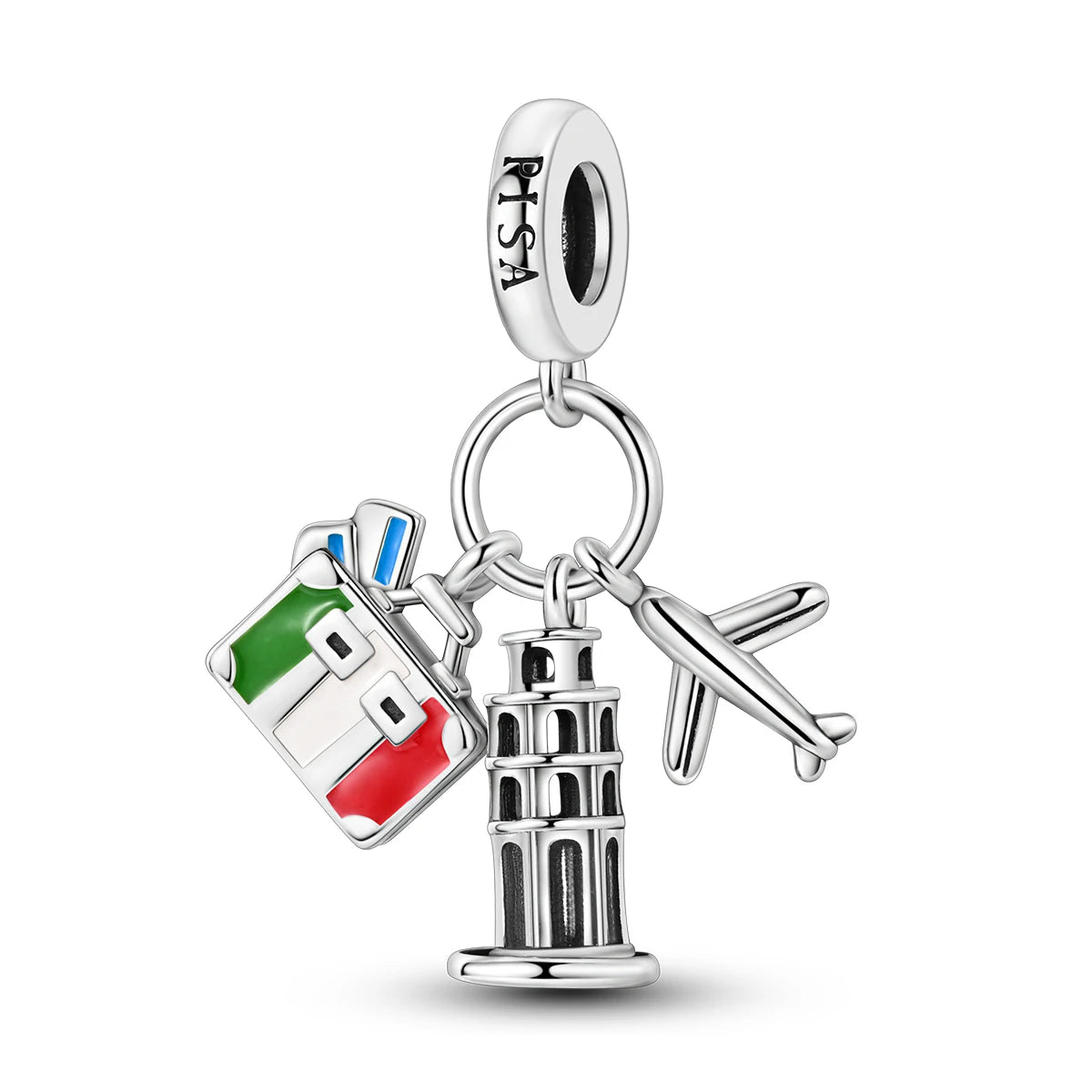 Travel Charm 925 Silver Plane Paris Tower Pendant Fit Bracelet Beads Making Woman Fashion Jewelry