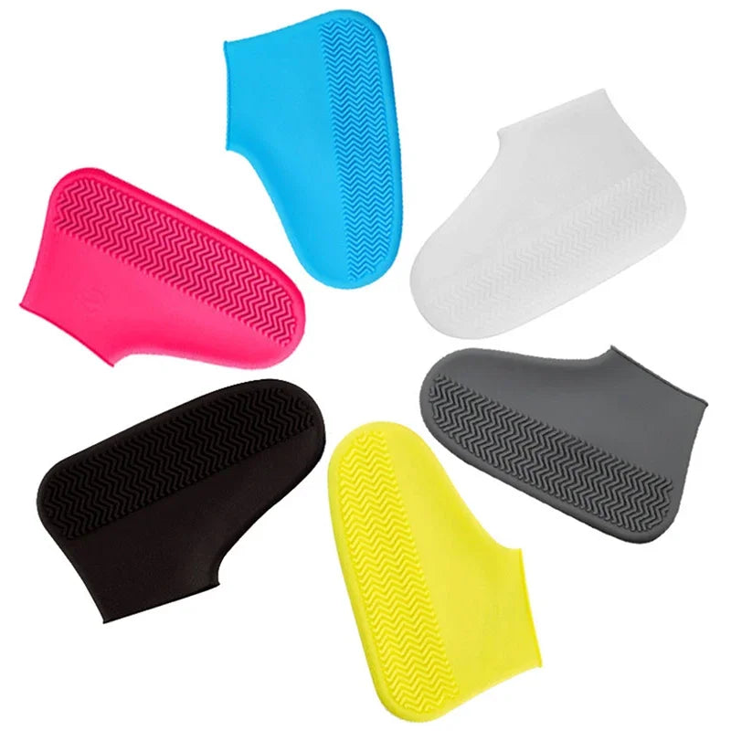 2pcs Waterproof Non-slip Silicone Shoe High Elastic Wear-resistant Unisex Rain Boots for Outdoor Rainy Day Reusable Shoe Cover