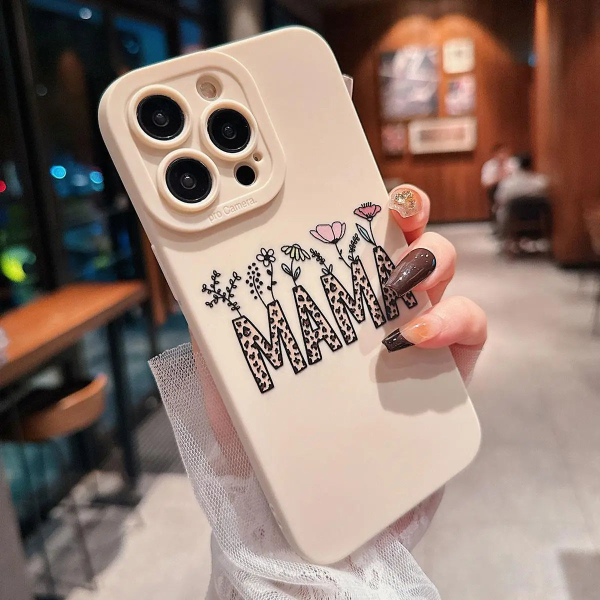 Fall Leopard-print Letter MAMA Pattern Phone Case, Anti-drop Cellphone Protective Case for IPhone 16 Pro Max 15 Pro 14Plus 13 12