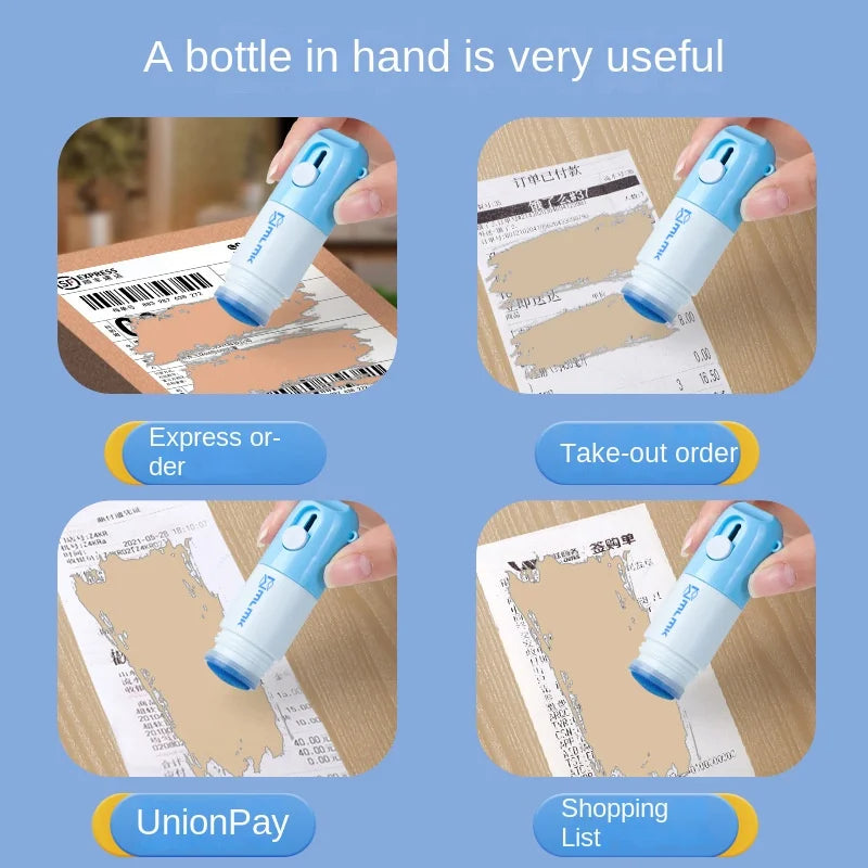 Thermal Paper Correction Fluid with Unboxing Knife Durable Thermal Paper Data Identity Protection Fluid Thermal Paper Eraser