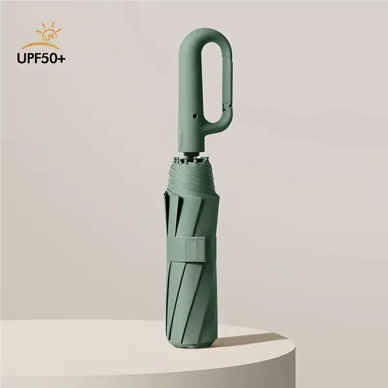 Automatic Umbrella for Men Women Fully Automatic Folding Large Rib Strong Sunshade Double Umbrella with Ring Buckle Design
