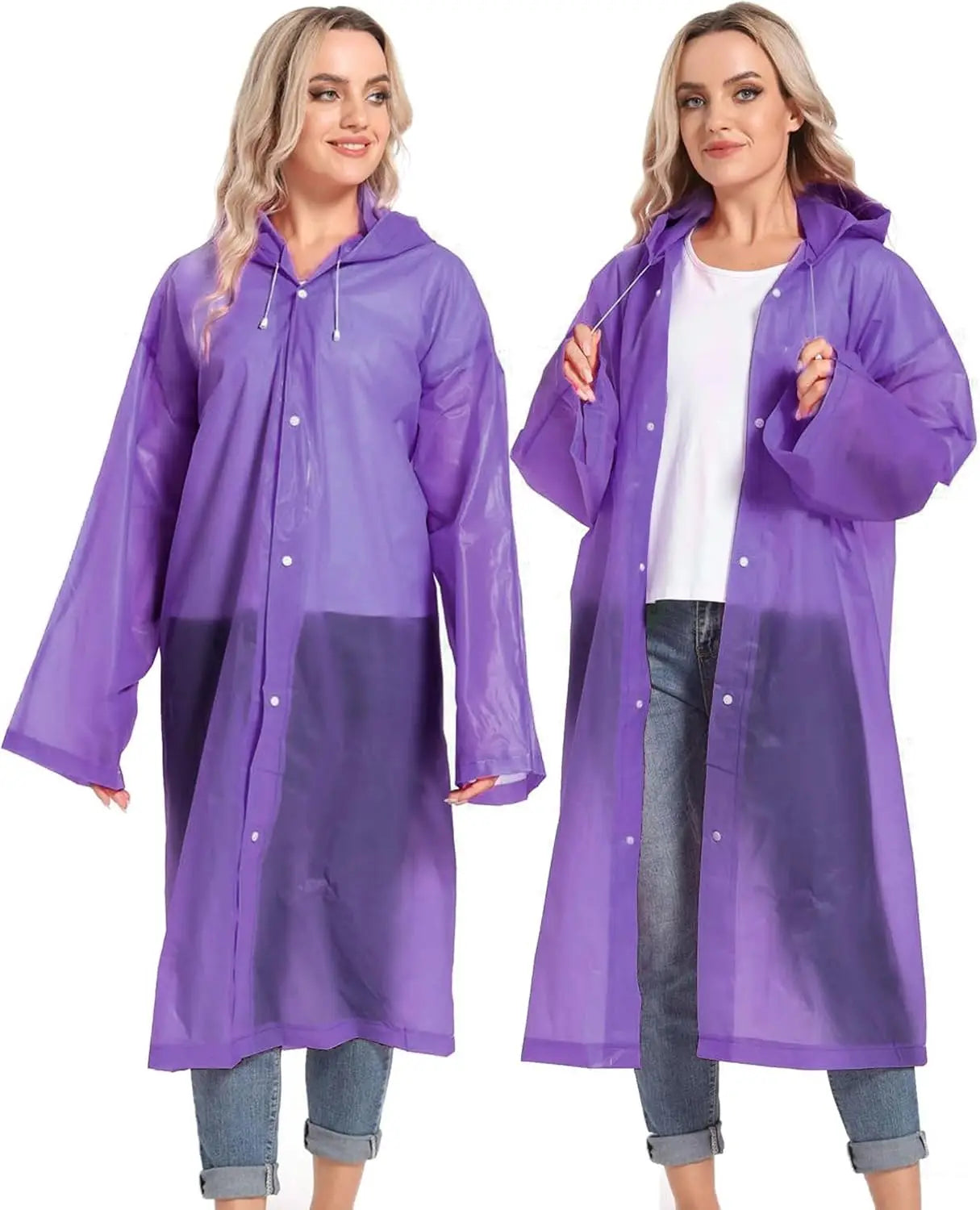 Disposable Adults Reusable Raincoats,Waterproof Rain Ponchos,Adults-Reusable Emergency Raincoats with Hoodand Drawstring