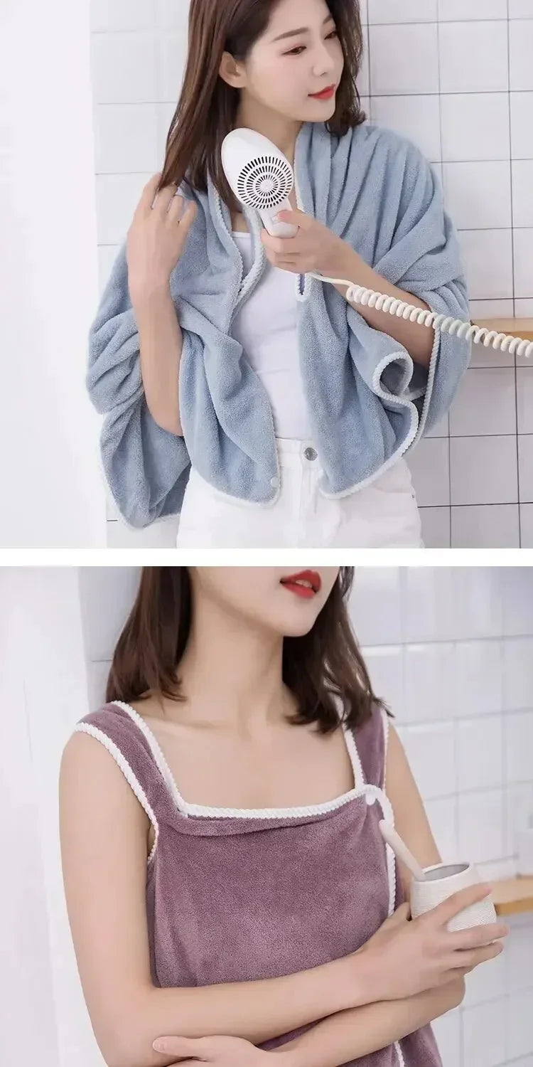 Womens Bath Towels Girls Wearable 90*130Cm Fast Drying Bathing Beach Spa Bathrobes Wash Clothing, Shower Bath And Gym Towel