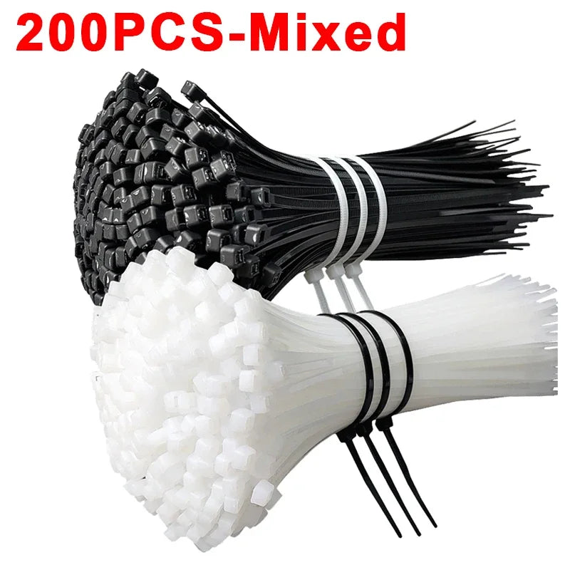 Nylon Cable Ties Adjustable Self-locking Cord Ties Straps Fastening Loop Reusable Plastic Wire Ties For Home Office