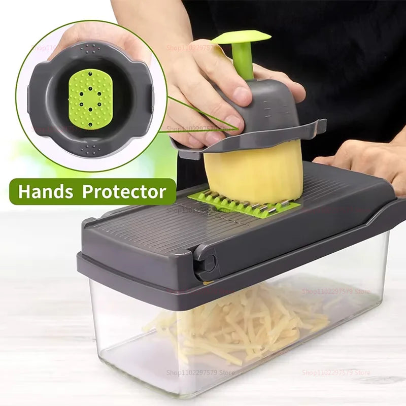 Multifunctional Portable Kitchen Chopper Vegetable Shredder Slicer, Potato Carrot Grater, Fruit Veggie Home Food Processor