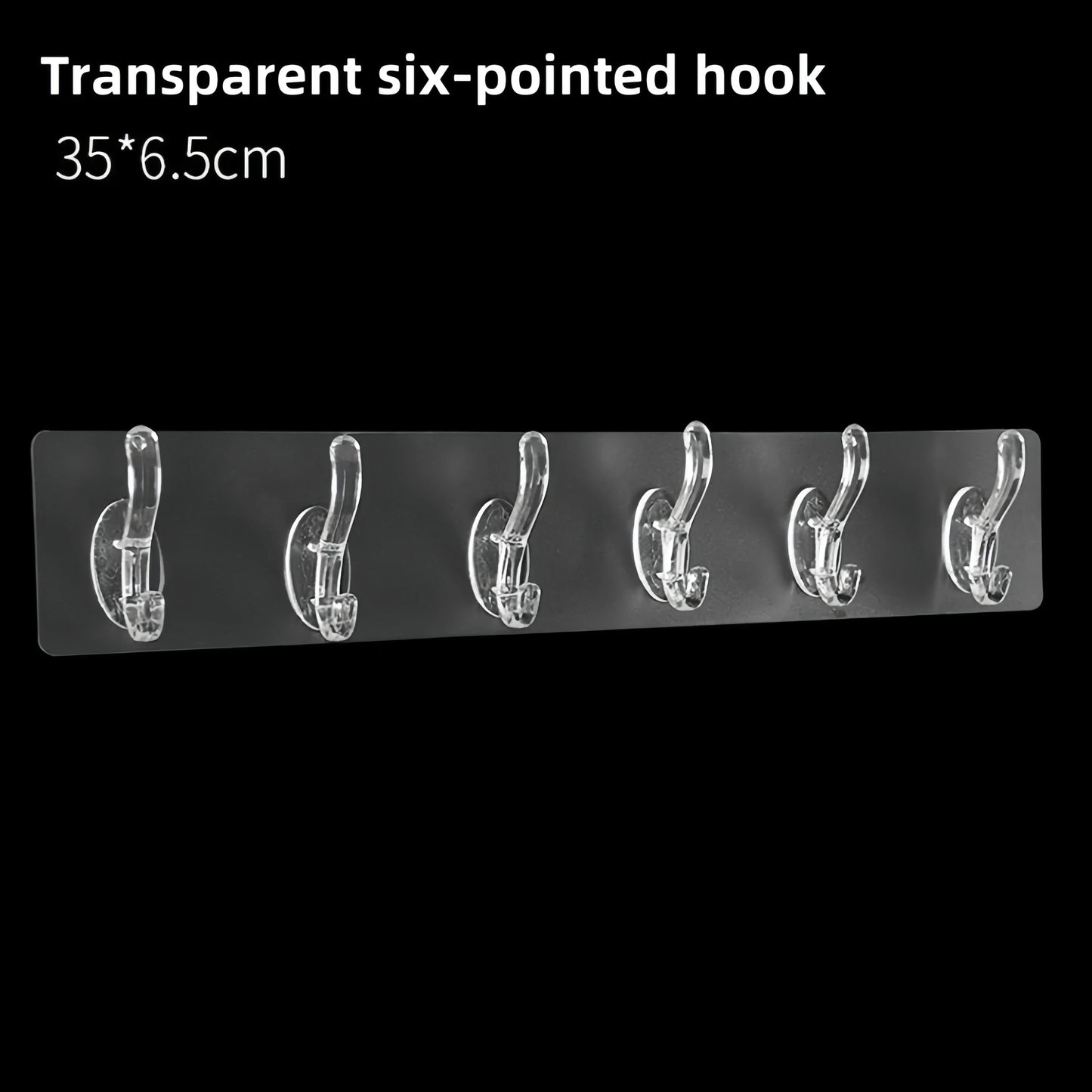Adhesive Plastic Clear Utility Hooks Transparent Hook for The Drill-Free Wall Waterproof Key Wall Hooks.